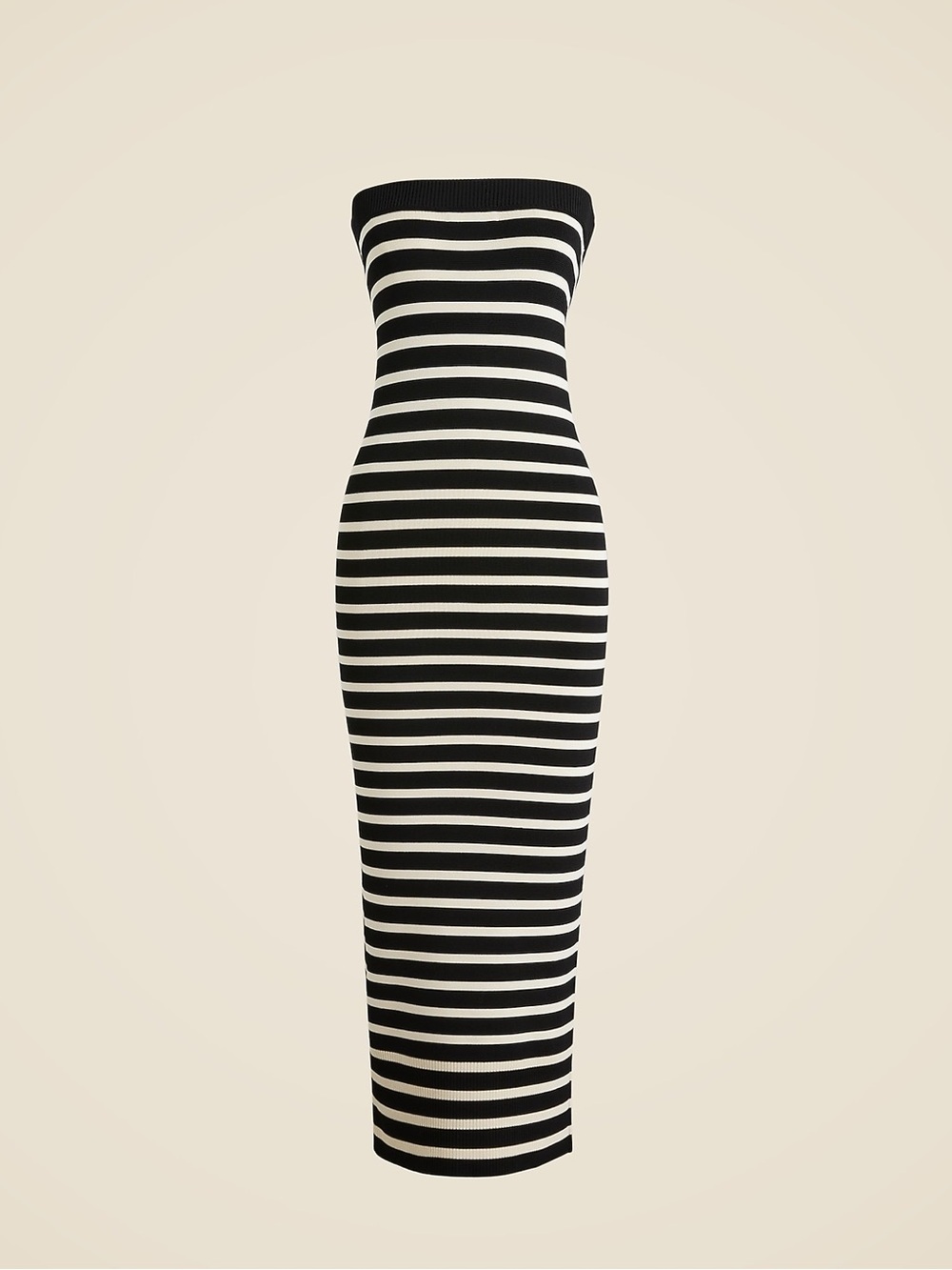 🖤 J.Crew Cyan Strapless Sweater‑Dress in Stripe